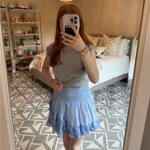 Vineyard Vines Blue and Floral Mini Skirt